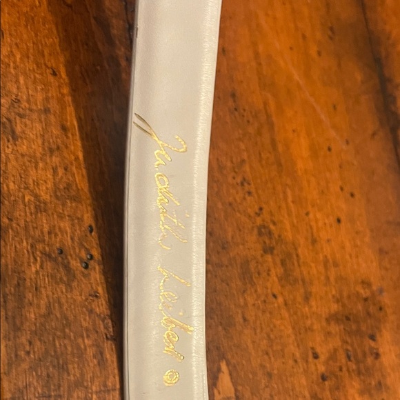 Judith Leiber Elegant White Belt with Gold Accents - Picture 6 of 9